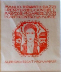 Giorgio Wenter Marini
Disegno a china rossa su carta lucida, preparatorio per la copertina del libro di Manlio Torquato Dazzi I Pensieri, Il Caino, Le Rapsodie Ungare, L'Eva, I Canti contro la Morte edito da Albrighi e Segati a Roma img16.jpg