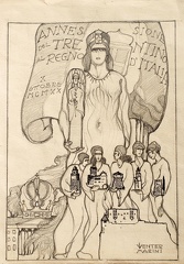 Giorgio Wenter Marini - 1920
Disegno a matita originale da cui è stata tratta una delle cartoline dell'Annessione. img660c.JPG