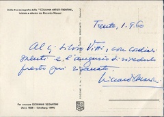 Trento - 1 settembre 1960
Retro dell'immagine 100
Scritta da Riccardo Maroni a Silvio Vitti img100a.jpg